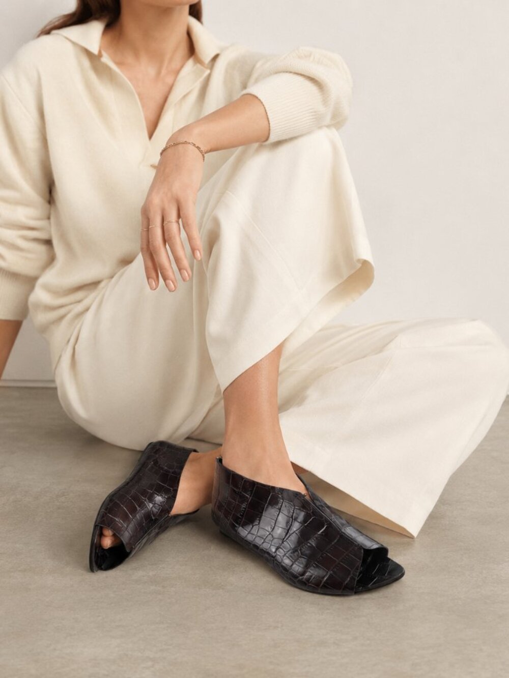 Jenni Kayne Women Croc Embossed Peep Toe Ankle Shoe Size 37 (US 7)
